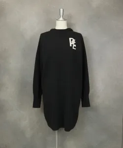 Длинный вязаный пуловер с капюшоном Studio Picone, цвет Black (001)