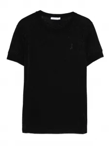 Футболка тонкой вязки с короткими рукавами Patrizia Pepe, черный