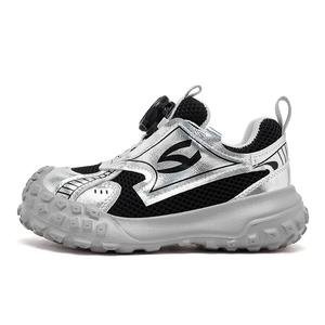 Детские кроссовки с низким верхом, устойчивые к скольжению и износу HOBIBEAR, серебряный/черный