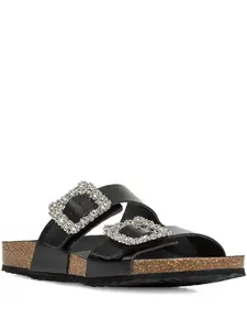 Сандалии с декорированными пряжками Geox, черный