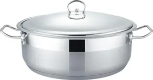 Кастрюля из нержавеющей стали 40 см с крышкой, форма для запекания 16 л, гуляшница, сковорода для тушения, универсальная кастрюля, индукционная плита cheffinger