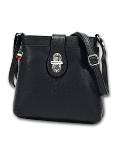 Кожаная сумка через плечо Florence, черная, примерно 22 см Florence