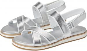 Сандалии Cole Haan Mirabelle Crisscross Sandals, цвет Silver Metallic/White