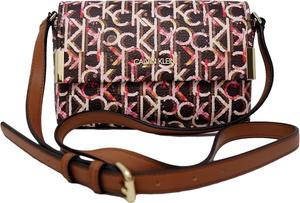 Сумка-трансформер Calvin Klein Key Item с клапаном Signature Crossbody, Multi Brown/Khaki/Carmel