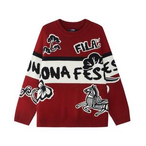 Свитер с круглым вырезом, средней толщины Fila Kids, rhythm красный