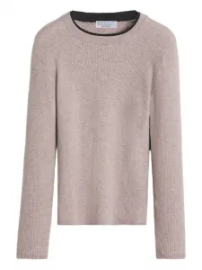 Свитер в рубчик Brunello Cucinelli Kids, розовый