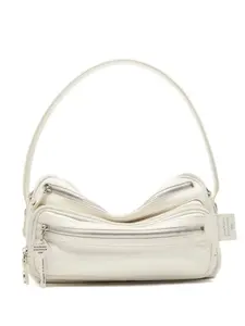Кожаная сумка через плечо Acne Studios с тройной молнией, белый