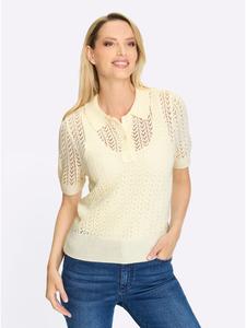 Ажурный свитер цвета экрю Heine