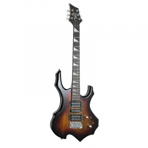 Электрогитара Glarry Sunset 36 дюймов в стиле горящего огня