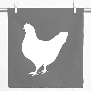 Декоративная наволочка Huuraa с изображением курицы, подарочная, 40x40 см, серо-стальной хлопок, украшение в виде курицы Hellweg Druckerei