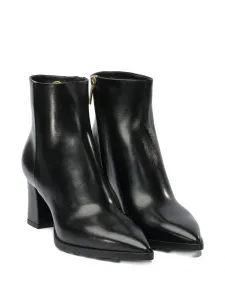 Кожаные ботильоны на каблуке 65 мм Santoni, черный