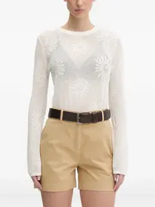 Свитер с цветочным узором HUGO, белый