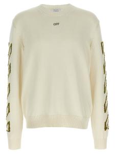 Свитер 'Diag Outline' OFF-WHITE, бежевый