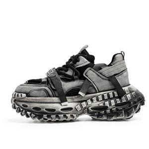 BINGO DUCK Серые мужские противоскользящие дышащие низкие массивные кроссовки с эффектом увеличения роста, цвет Gray