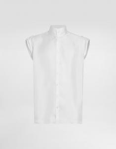 Гавайская рубашка из шелкового твила Dolce & Gabbana, белый