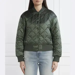 Бомбер стандартного кроя с помадой Boss, зеленый