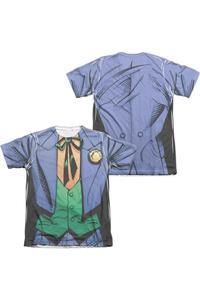 Футболка с коротким рукавом из полиэстера/хлопка для взрослых, форма Бэтмена Джокера (принт спереди/сзади) Gildan, белый