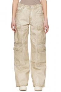 Бежевые джинсы Hollywood Double Cargo Rick Owens DRKSHDW
