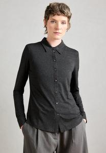 Блуза Marc O'Polo BLOUSE LONG SLEEVE COLLAR BUTTON PLACKET, Night Grey Melange/Dark Grey