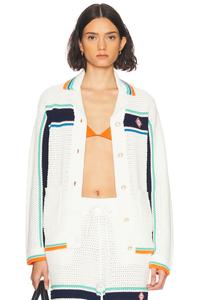 Куртка Crochet Effect Tennis Shacket Casablanca, Tennis Stripe