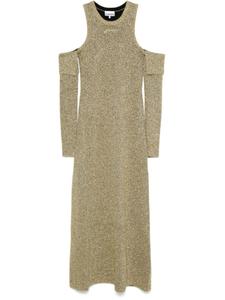 GANNI платье макси с открытыми плечами, золотой