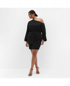 Мини-платье Алисия больших размеров CITY CHIC, Black