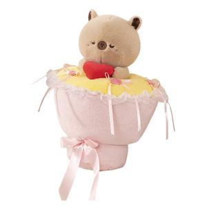 Отделяемая ручная плюшевая кукла рыба-еж высотой 40 см MLING, светло-коричневый