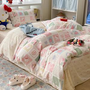 MUJI Комплект постельного белья на кровать 1,2 м, 3 предмета: пододеяльник 150x200 см, простыня 100 см, наволочка