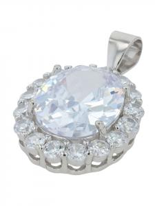 Adeliás Женский кулон из серебра 925 пробы с кубическим цирконием в серебряной оправе