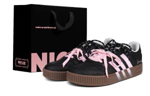 Adidas Neo Кроссовки для скейтбординга low top unisex черные розовые