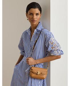 Миниатюрная кожаная сумка через плечо Blaike Lauren Ralph Lauren, Caramel