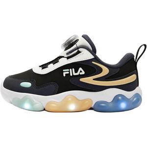 FILA KIDS Боа нескользящие устойчивые к истиранию низкие детские повседневные кроссовки black blue для детей 3-7 лет