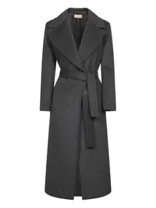 Пальто с поясом и широкими лацканами Blanca Vita, серый