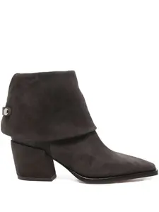 Замшевые ботинки на каблуке 70 мм Agl, коричневый