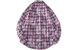 WANCHAO CP Рубашка унисекс, Модель в красно-белую клетку с короткими рукавами.