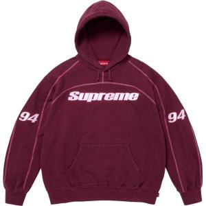 Толстовка с капюшоном и оверлоком, осень-зима 2025, унисекс Supreme, бордовый красный/бордовый