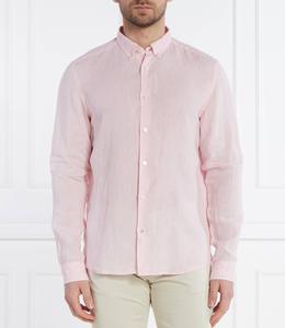 Льняная рубашка BOSS BLACK S-LIAM Regular Fit, пудрово-розовый