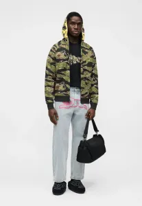 Толстовка на молнии с капюшоном и рисунком «тигровые полосы» в виде смайлика. Icecream, Green