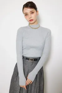 Вязаный топ с высоким воротником и отверстиями для больших пальцев, который можно стирать Rienda, цвет T.Gry