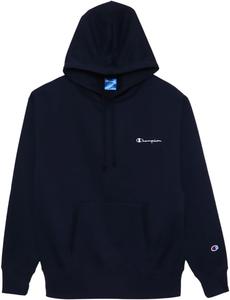 Худи Champion C3-YS151Z, с длинным рукавом, флисовой подкладкой, вышивкой, логотипом, мужская спортивная толстовка, темно-синий