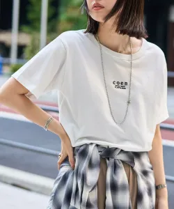 Компактная футболка с вышитым логотипом COEN, цвет Off White