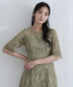 Платье из химического кружева, вечернее платье, платье для вечеринки, свадебное платье Pourvous, цвет Light Green