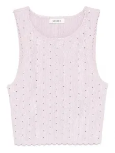 Топ с фестонами Sandro, фиолетовый