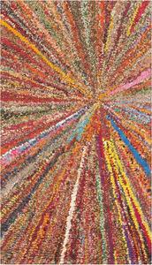 Ковер SAFAVIEH, 69 x 153 см, коллекции Nantucket, Multi, ручной работы бохо с абстрактным узором, хлопковый, идеален для помещений с высокой проходимостью: прихожая, гостиная, спальня (NAN319A)