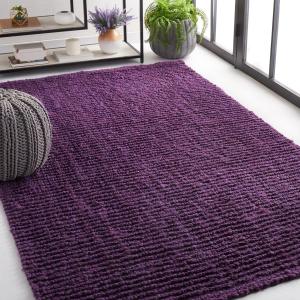 Ковер SAFAVIEH, 122 x 183 см, - коллекция Natural Fiber - Purple, ручной работы из джута, в стиле фермерского дома, с массивной текстурой и толстым ворсом (NF447B)