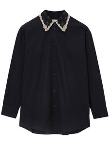 LEMAIRE рубашка с вышивкой, черный