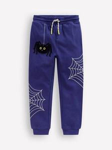 Детские хлопковые джоггеры с кулиской Mini Boden, Blue Spider