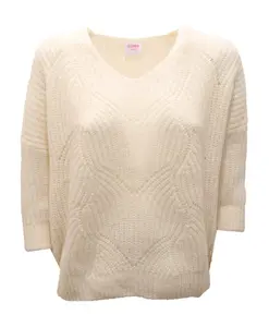 Фарфоровый свитер с V-образным вырезом Sun68, белый