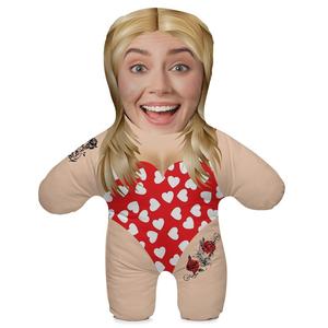 Подушка с вашей фотографией Персонализированный забавный фотоподарок с принтом вашего собственного лица Подушка с фотографией высотой 45 см для девичника на 18-й день рождения Мотив сердца Купальник [091] Ferocity