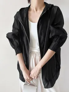 Парка большого размера из прозрачной ткани, прозрачная Doux Belle, цвет Black